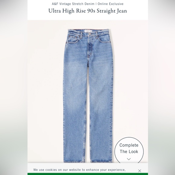 Abercrombie Ultra High Rise 90s Straight Jean, Size 28/6S - Picture 3 of 4